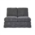 Canapé-lit d'angle modulable GUSTOWAVE avec rangement, lit de couchage escamotable 2 places en chenille grise pour salon