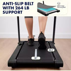Tapis de marche 2-en-1 Squatz avec plaques vibrantes et guidon – Tapis roulant compact – Noir
