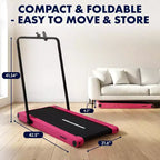 Tapis de marche 2-en-1 Squatz avec plaques vibrantes et guidon rose