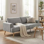 Christopher Knight Home Omar Modern 79.9 3-Seater Wooden Chenille Upholstered Sofa
