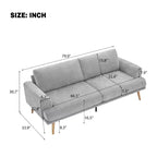 Christopher Knight Home Omar Modern 79.9 3-Seater Wooden Chenille Upholstered Sofa