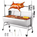 Outdoor Propane Rotisserie Grill, 38W BBQ Spit Roaster, 132 lbs Capacity, Stainless Steel with 3 Baskets & 180 Rotating Handle