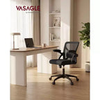 VASAGLE Ergonomic Mesh Office Chair with Adjustable Lumbar Support, 90-105 Tilt Function, Wide Seat, FlipUp Armrests