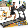 Folding 3HP Electric Treadmill Running Machine APP Control Bluetooth Black