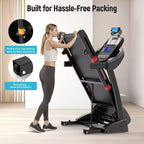 Tapis de Course Pliable Intelligent avec Inclinaison Automatique pour la Maison, Moteur Brushless Silencieux 5 CV, 20 Niveaux d'Inclinaison Automatique, Capacité 180 kg