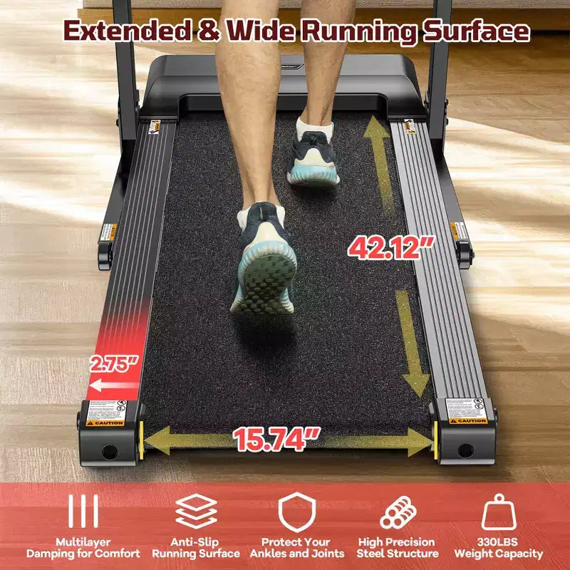 Tapis de marche 4 en 1 avec inclinaison de 12 %, tapis roulant portable, tapis roulant pliable pour la maison et le bureau, tapis roulant silencieux de 3,5 CV