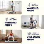 Squatz 2-in-1 Walking Pad with Vibration Plates and Handlebar  White