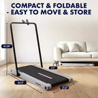 Squatz 2-in-1 Walking Pad with Vibration Plates and Handlebar  White