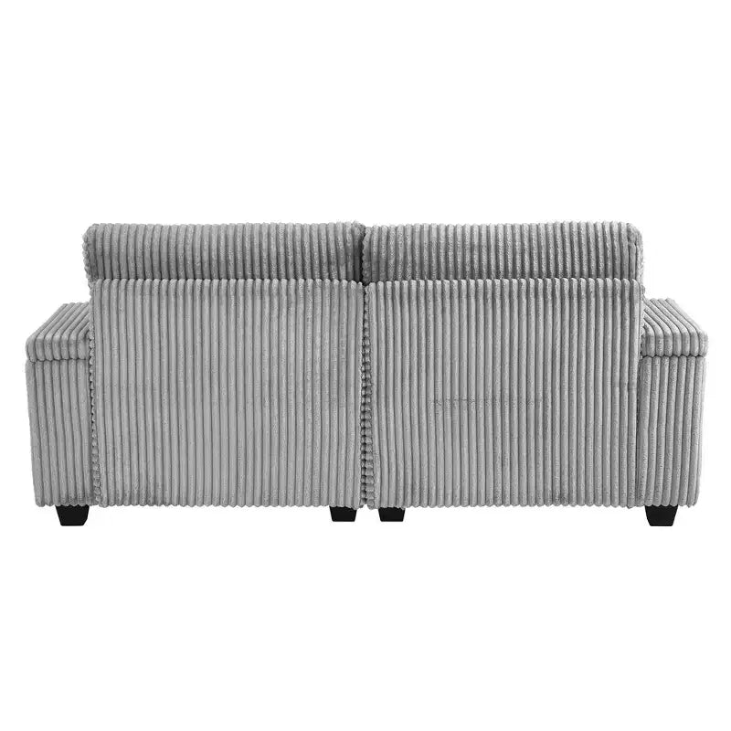 Canapé méridienne moderne en velours côtelé Whisen 75,5 pouces avec dossier réglable sur 5 positions, accoudoirs de rangement, porte-gobelets, support de téléphone
