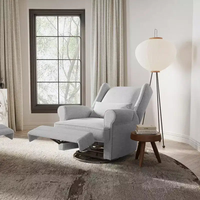 Fauteuil inclinable et pivotant FurnitureR avec dossier et repose-pieds réglables, canapé inclinable rembourré pour salon, chambre à coucher, chambre d'enfant