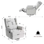 Fauteuil inclinable et pivotant FurnitureR avec dossier et repose-pieds réglables, canapé inclinable rembourré pour salon, chambre à coucher, chambre d'enfant