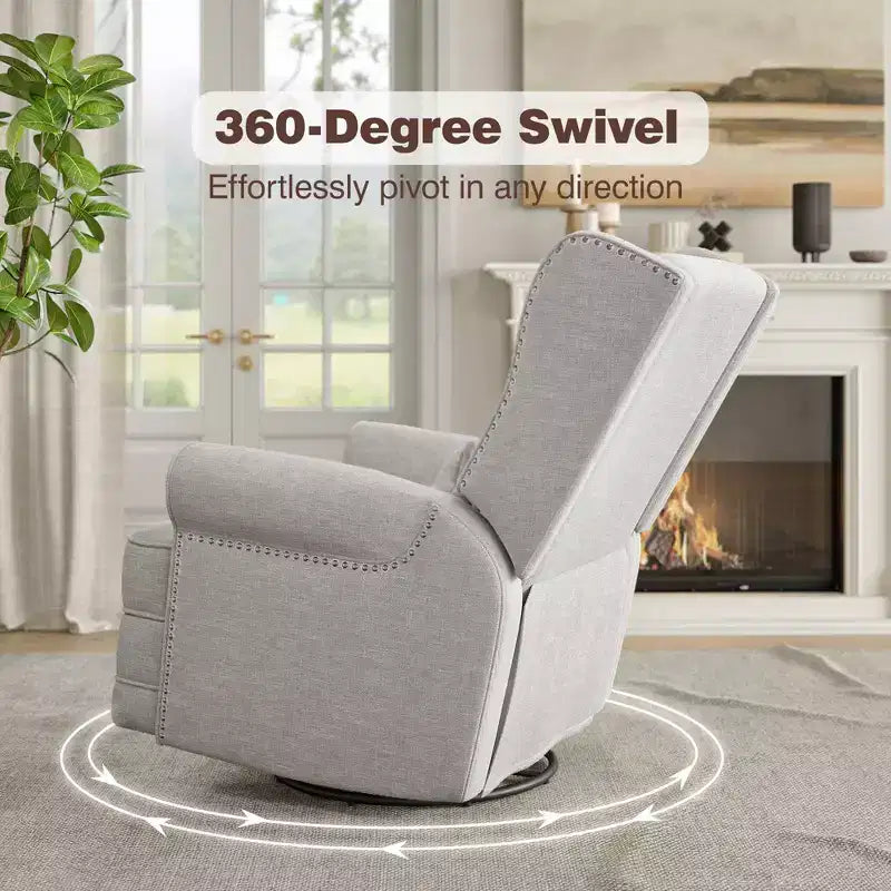 Fauteuil inclinable et pivotant FurnitureR avec dossier et repose-pieds réglables, canapé inclinable rembourré pour salon, chambre à coucher, chambre d'enfant