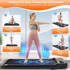 Tapis de course KRISRATE 6 en 1 de 3,5 CV avec plateforme vibrante et inclinaison de 12 %/15 %, tapis de course pliable sous le bureau pour la maison, le bureau