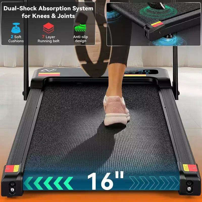 Tapis de course KRISRATE 6 en 1 de 3,5 CV avec plateforme vibrante et inclinaison de 12 %/15 %, tapis de course pliable sous le bureau pour la maison, le bureau
