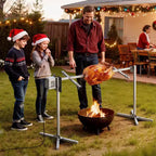 Rôtissoire VEVOR, kit de rôtissoire électrique AC120V à 8 niveaux de hauteur, kit de rôtisserie pour barbecue avec capacité de charge de 60 kg, moteur de 38W, argent