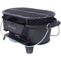 Oval Cast Iron Grill Outdoor, Portable Charcoal Grill and Tabletop Cast Iron Skillet - 100% Cast Iron, Durable, Small Charcoal Grill, Camping Stove