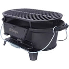 Oval Cast Iron Grill Outdoor, Portable Charcoal Grill and Tabletop Cast Iron Skillet - 100% Cast Iron, Durable, Small Charcoal Grill, Camping Stove