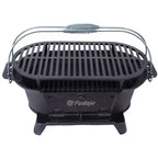 Oval Cast Iron Grill Outdoor, Portable Charcoal Grill and Tabletop Cast Iron Skillet - 100% Cast Iron, Durable, Small Charcoal Grill, Camping Stove