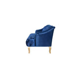Whisen Mid-Century Modern Velvet Sofa Button Tufted 3-Seater Couch with Curved Wood Legs