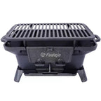 Oval Cast Iron Grill Outdoor, Portable Charcoal Grill and Tabletop Cast Iron Skillet - 100% Cast Iron, Durable, Small Charcoal Grill