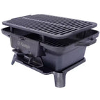 Oval Cast Iron Grill Outdoor, Portable Charcoal Grill and Tabletop Cast Iron Skillet - 100% Cast Iron, Durable, Small Charcoal Grill