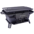 Oval Cast Iron Grill Outdoor, Portable Charcoal Grill and Tabletop Cast Iron Skillet - 100% Cast Iron, Durable, Small Charcoal Grill