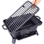 Oval Cast Iron Grill Outdoor, Portable Charcoal Grill and Tabletop Cast Iron Skillet - 100% Cast Iron, Durable, Small Charcoal Grill