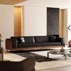 Luck Live 98.42 Contemporary Leather Sofa Couch with Solid Wood Frame, Metal Legs and 3 Accent Pillows
