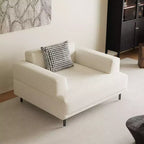 Luck Live Modern Breathable Cotton-Linen Fabric Sofa, couch,Solid Wood Frame, High-Elastic Sponge Seat Cushion Light Beige