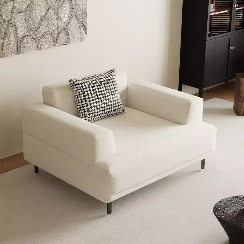 Luck Live Modern Breathable Cotton-Linen Fabric Sofa, couch,Solid Wood Frame, High-Elastic Sponge Seat Cushion Light Beige