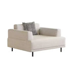 Luck Live Modern Breathable Cotton-Linen Fabric Sofa, couch,Solid Wood Frame, High-Elastic Sponge Seat Cushion Light Beige