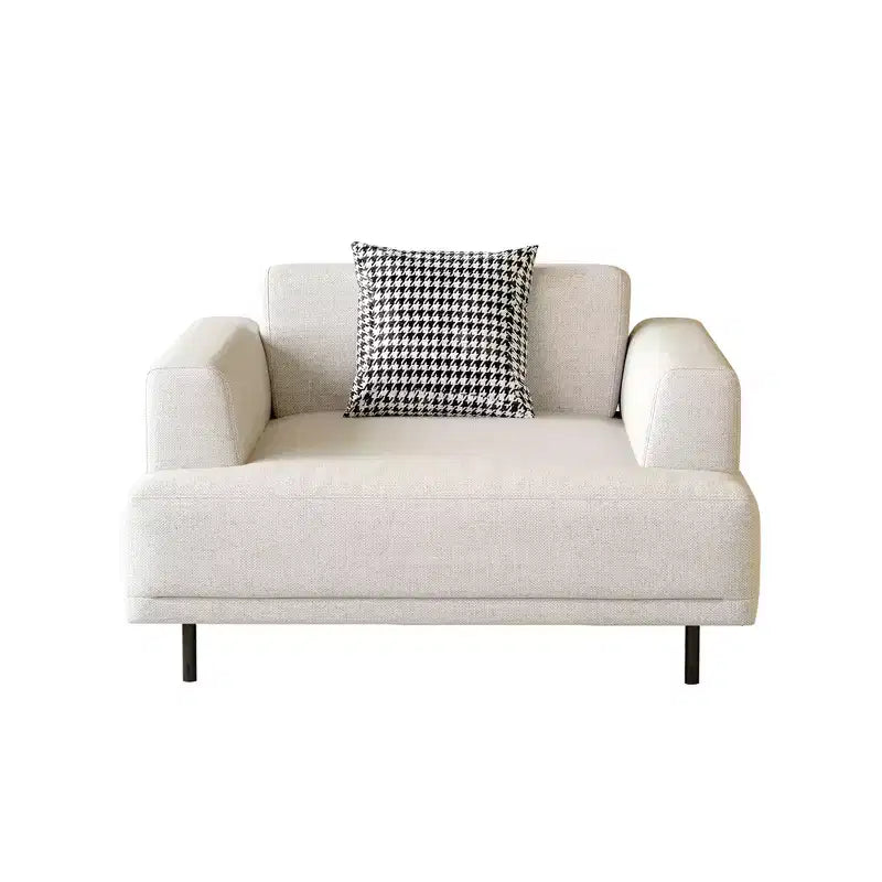Luck Live Modern Breathable Cotton-Linen Fabric Sofa, couch,Solid Wood Frame, High-Elastic Sponge Seat Cushion Light Beige