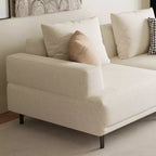 Luck Live Modern Breathable Cotton-Linen Fabric Sofa, couch,Solid Wood Frame, High-Elastic Sponge Seat Cushion Light Beige