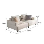 Luck Live Modern Breathable Cotton-Linen Fabric Sofa, couch,Solid Wood Frame, High-Elastic Sponge Seat Cushion Light Beige