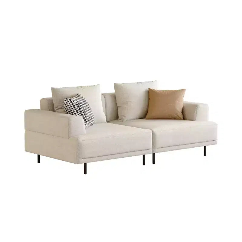Luck Live Modern Breathable Cotton-Linen Fabric Sofa, couch,Solid Wood Frame, High-Elastic Sponge Seat Cushion Light Beige
