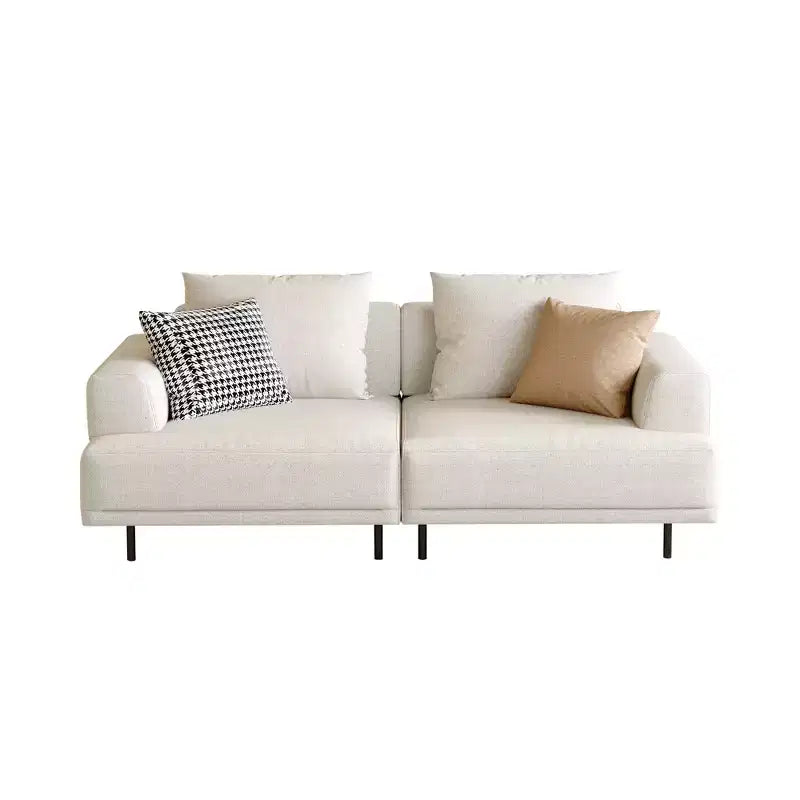 Luck Live Modern Breathable Cotton-Linen Fabric Sofa, couch,Solid Wood Frame, High-Elastic Sponge Seat Cushion Light Beige