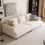 Luck Live Modern Breathable Cotton-Linen Fabric Sofa, couch,Solid Wood Frame, High-Elastic Sponge Seat Cushion Light Beige