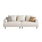 Luck Live Modern Breathable Cotton-Linen Fabric Sofa, couch,Solid Wood Frame, High-Elastic Sponge Seat Cushion Light Beige