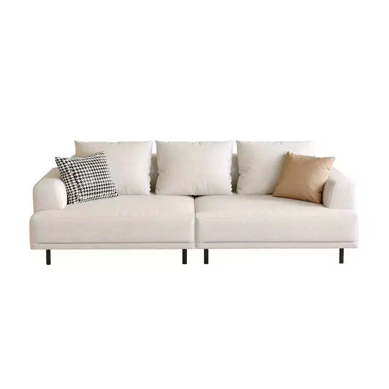 Luck Live Modern Breathable Cotton-Linen Fabric Sofa, couch,Solid Wood Frame, High-Elastic Sponge Seat Cushion Light Beige