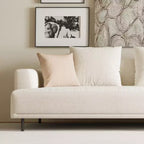 Luck Live Modern Breathable Cotton-Linen Fabric Sofa, couch,Solid Wood Frame, High-Elastic Sponge Seat Cushion Light Beige