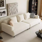 Luck Live Modern Breathable Cotton-Linen Fabric Sofa, couch,Solid Wood Frame, High-Elastic Sponge Seat Cushion Light Beige