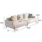 Luck Live Modern Breathable Cotton-Linen Fabric Sofa, couch,Solid Wood Frame, High-Elastic Sponge Seat Cushion Light Beige