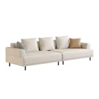 Luck Live Modern Breathable Cotton-Linen Fabric Sofa, couch,Solid Wood Frame, High-Elastic Sponge Seat Cushion Light Beige