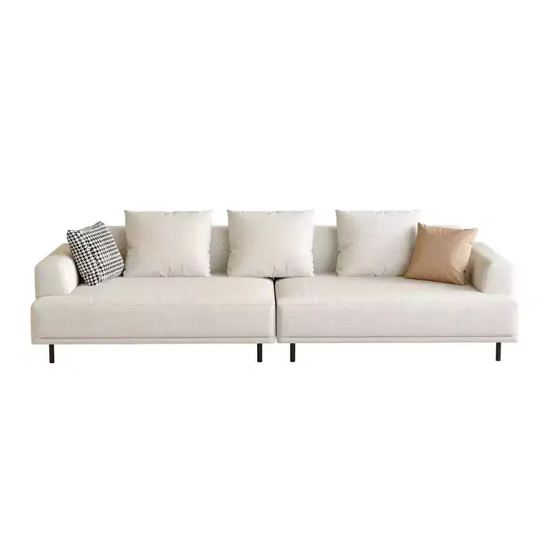 Luck Live Modern Breathable Cotton-Linen Fabric Sofa, couch,Solid Wood Frame, High-Elastic Sponge Seat Cushion Light Beige