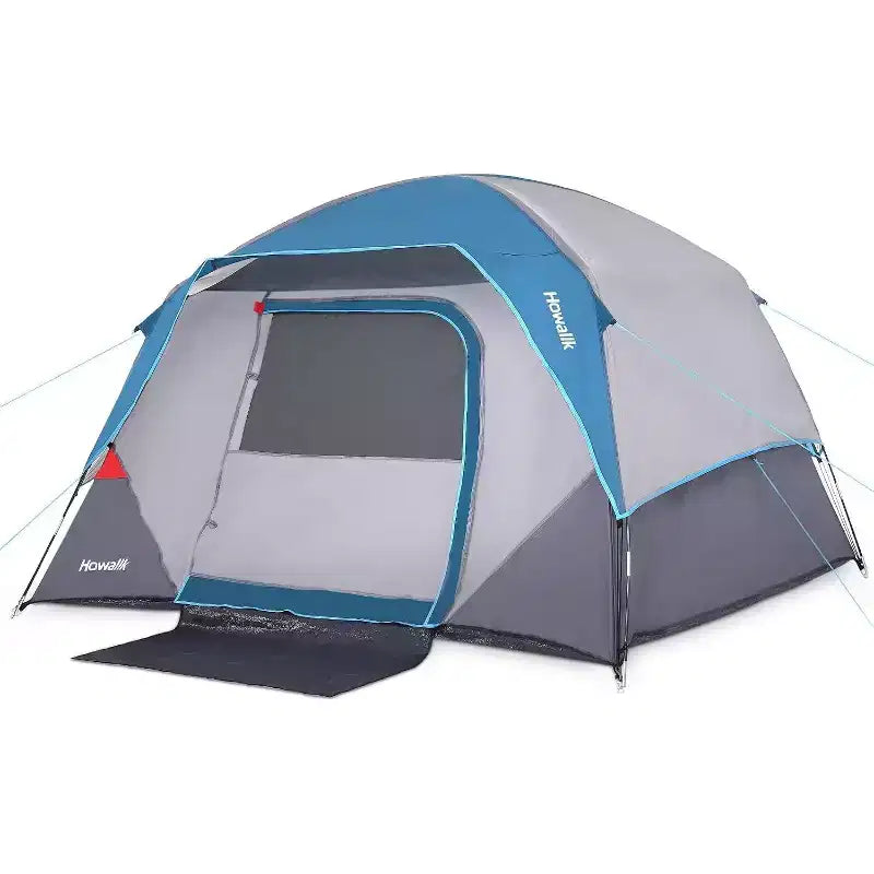 Easy Setup Camping Tent for 4-6 Persons  Light Blue, Ideal for Hiking, Backpacking & Outdoor Travel.