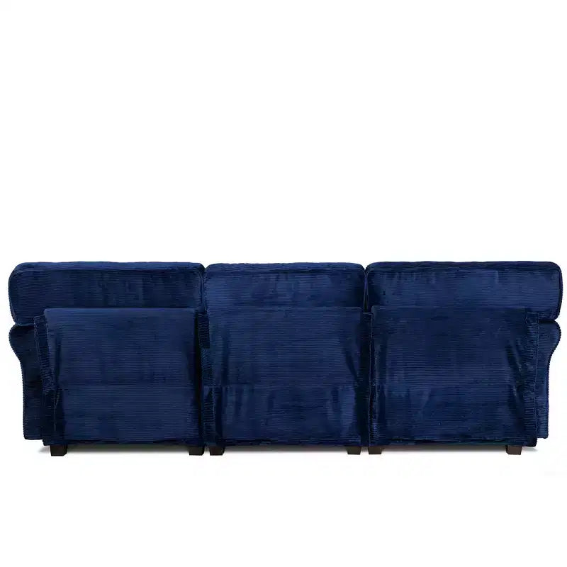 Canapé 3 places en velours côtelé Oralie GDFStudio avec coussins amovibles et accoudoirs ergonomiques