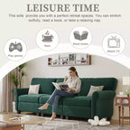 Canapé 3 places en velours côtelé Oralie GDFStudio avec coussins amovibles et accoudoirs ergonomiques