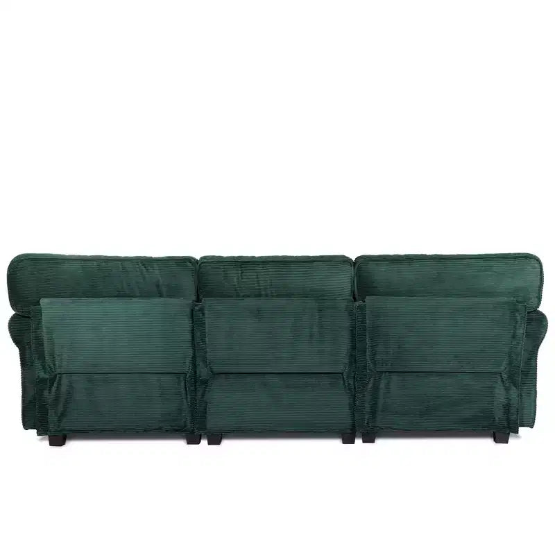 Canapé 3 places en velours côtelé Oralie GDFStudio avec coussins amovibles et accoudoirs ergonomiques