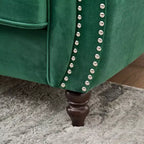 GDFStudio Jenifer Chesterfield Velvet Upholstered Sofa with Roll Armrest and Nailhead