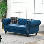 GDFStudio Jenifer Chesterfield Velvet Upholstered Sofa with Roll Armrest and Nailhead